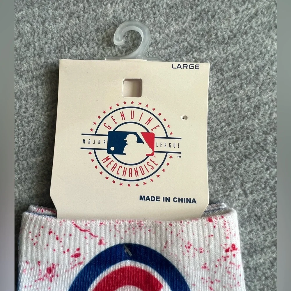 Chicago Cubs Baseball Graphic‎ Print Themed Socks Men’s L 10-13 Blue White New